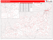 Western State Sectional Wall Map Red Line Style
