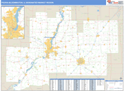 Peoria-Bloomington DMR Wall Map Basic Style