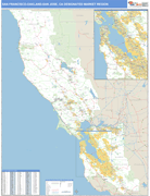 San Francisco-Oakland-San Jose DMR Wall Map Basic Style
