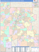 Albuquerque-Santa Fe DMR Wall Map Color Cast Style
