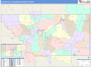 Bakersfield DMR Wall Map Color Cast Style