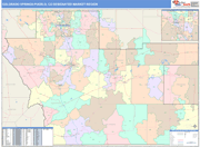 Colorado Springs-Pueblo DMR Wall Map Color Cast Style