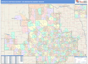 Lincoln & Hastings-Kearney DMR Wall Map Color Cast Style
