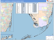 Miami-Ft. Lauderdale DMR Wall Map Color Cast Style
