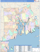 Providence-New Bedford DMR Wall Map Color Cast Style