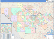 San Antonio DMR Wall Map Color Cast Style