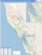 San Francisco-Oakland-San Jose DMR Wall Map Color Cast Style