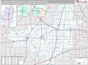 Champaign & Springfield-Decatur DMR Wall Map Premium Style