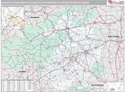 Greenville-Spartanburg-Asheville-Anderson DMR Wall Map Premium Style