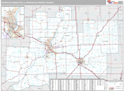 Peoria-Bloomington DMR Wall Map Premium Style