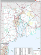 Providence-New Bedford DMR Wall Map Premium Style