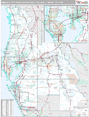 Tampa-St.Petersburg (Sarasota) DMR Wall Map Premium Style