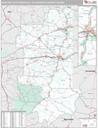 Wheeling-Steubenville DMR Wall Map Premium Style