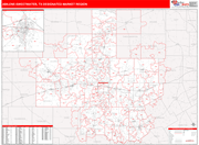 Abilene-Sweetwater DMR Wall Map Red Line Style