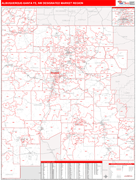 Albuquerque-Santa Fe DMR Map Red Line Style