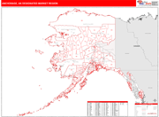 Anchorage DMR Wall Map Red Line Style