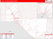 El Paso DMR Wall Map Red Line Style