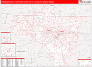 Greensboro-High Point-Winston Salem DMR Map Red Line Style
