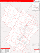 Harrisonburg DMR Map Red Line Style