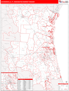 Jacksonville DMR Map Red Line Style