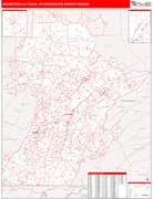 Johnstown-Altoona DMR Map Red Line Style