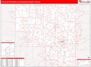 Joplin-Pittsburg DMR Wall Map Red Line Style