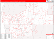 Medford-Klamath Falls DMR Map Red Line Style