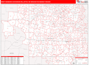Minot-Bismarck-Dickinson (Williston) DMR Map Red Line Style