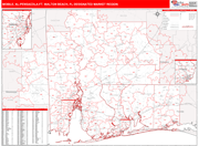 Mobile-Pensacola (Ft. Walton Beach) DMR Map Red Line Style