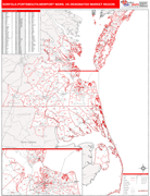 Norfolk-Portsmouth-Newport News DMR Map Red Line Style