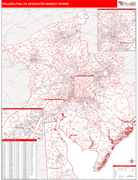 Philadelphia DMR Map Red Line Style