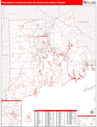 Providence-New Bedford DMR Map Red Line Style