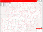 Rochester-Mason City-Austin DMR Wall Map Red Line Style