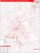 Sacramento-Stockton-Modesto DMR Map Red Line Style