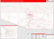 Tucson (Sierra Vista) DMR Wall Map Red Line Style