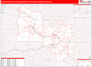Yakima-Pasco-Richland-Kennewick DMR Map Red Line Style