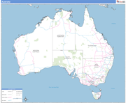 Australia Country Wall Map Basic Style