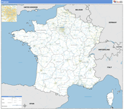 France Country Wall Map Basic Style
