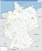 Germany Country Wall Map Basic Style