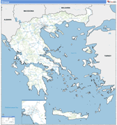 Greece Country Wall Map Basic Style