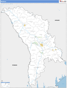 Moldova Country Wall Map Basic Style