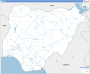Nigeria Country Wall Map Basic Style