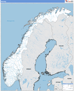 Norway Country Wall Map Basic Style