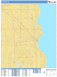 Milwaukee  Wall Map Basic Style