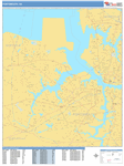 Portsmouth  Wall Map Basic Style