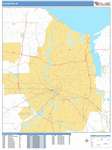 Rochester  Wall Map Basic Style