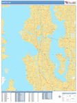 Seattle  Wall Map Basic Style