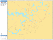 Suffolk  Wall Map Basic Style