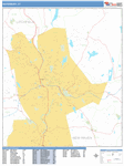 Waterbury  Wall Map Basic Style