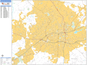 Winston-Salem  Wall Map Basic Style